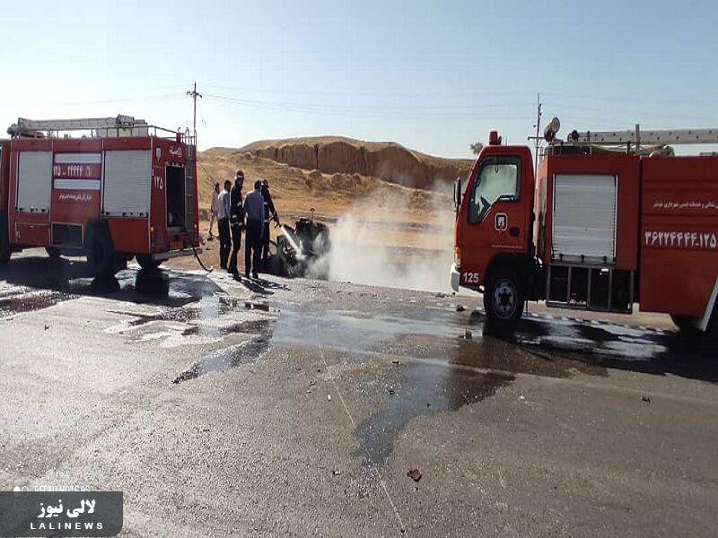 هفت کشته و مصدوم در سانحه تلخ برخورد دو خودرو در جاده مسجدسلیمان به اهواز