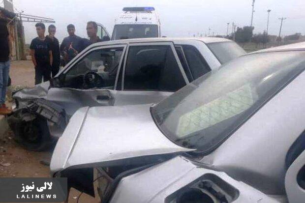 ۲۳ مصدوم ویک فوتی نتیجه ۵سانحه رانندگی دیگر در خوزستان/۶ نفر مصدوم در برخورد پراید و سمند در لالی