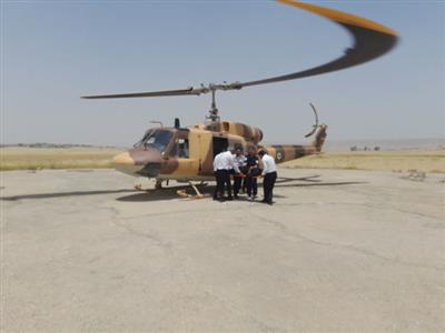 نجات جان ۲ مصدوم در لالی با اورژانس هوایی