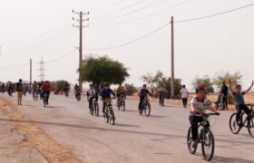 همایش بزرگ دوچرخه سواری در هفته تربیت بدنی در شهرستان لالی