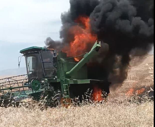 آتش سوزی در مزارع کشاورزی لالی